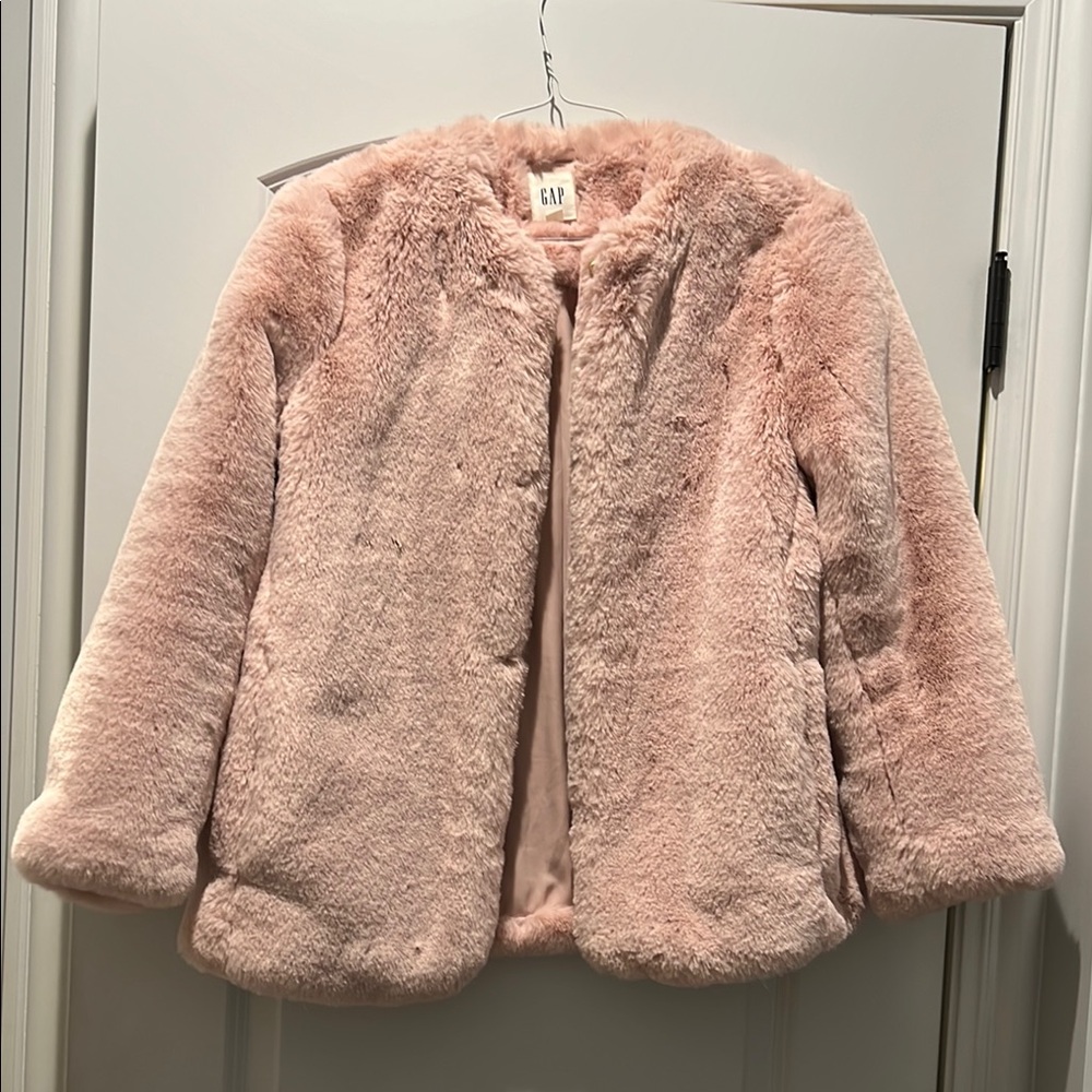 GAP Pink Faux Fur Jacket